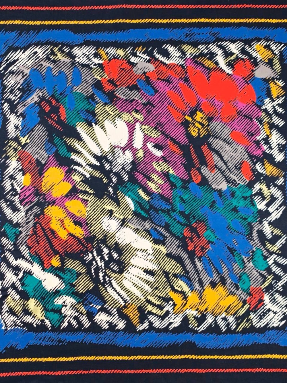 Floral Multicolor Women's Scarf in Navy